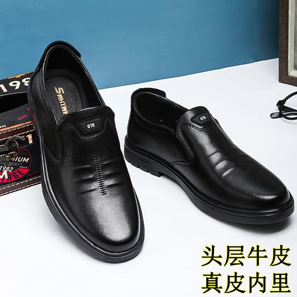 Sapatos de couro Wenyu masculinos de couro genuíno com camada superior de couro novos sapatos masculinos casuais respirá