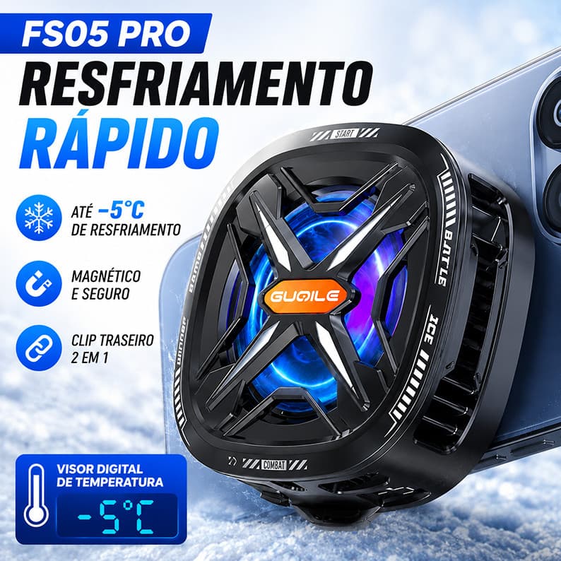 Novo FS05 Pro Game Phone Radiador Removível Leve RGB Ventilador De Resfriamento Magnético-* -