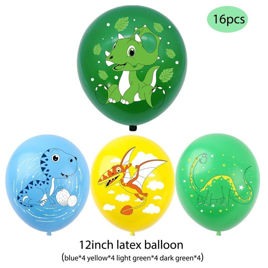 Kit 12 Balões de Látex 12" Tema Dinossauro 🦖 | Decoração Festa Aniversário Menino