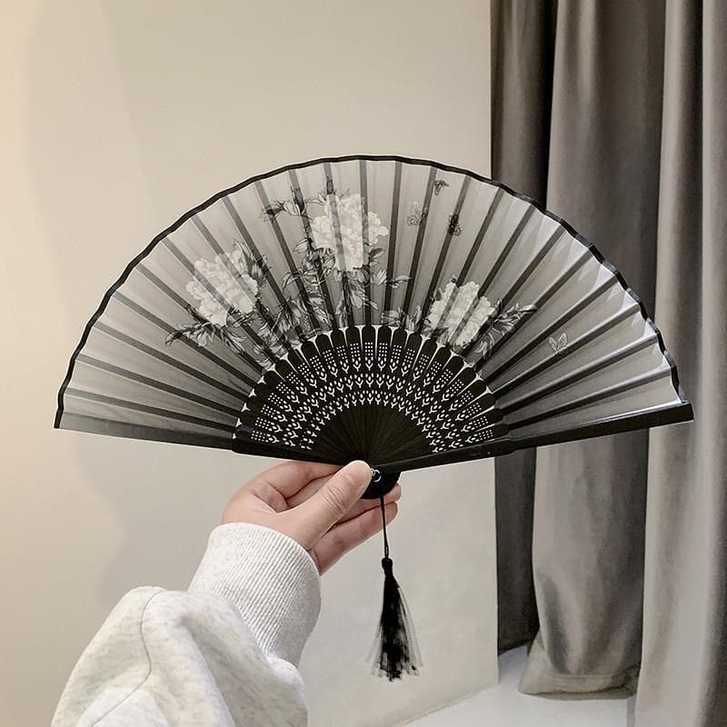 leque de mão grande leque de mão leque personalizado Estilo antigo pequeno ventilador dobrável estilo chinês feminino Ha