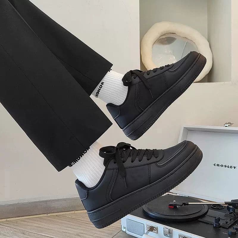 Novos sapatos masculinos outono trabalho All-Match High Street tênis americanos esportes casuais preto na moda sapatos