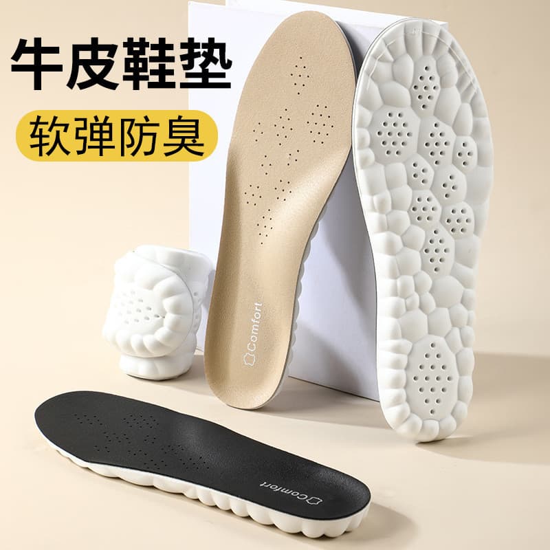Palmilhas de couro genuíno para calçados esportivos, casuais e confortáveis, absorventes de suor, respiráveis, resistent