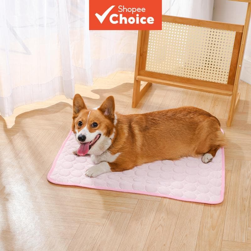 Tapete De Resfriamento Para Animais De Estimação Cama Portátil Com Almofada De Seda Gelada Cães E Gatos