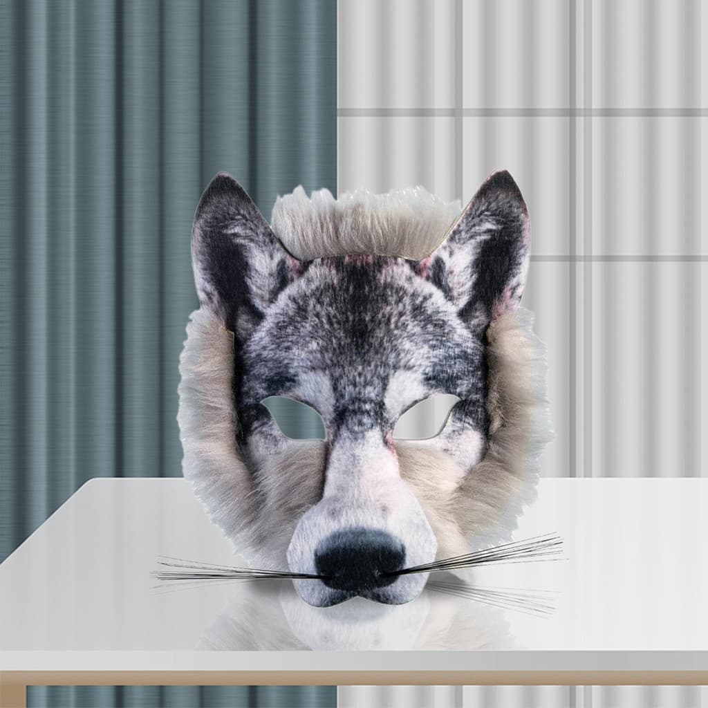 1 Pçs Máscara De Lobo Halloween Meia Face Realista Festa Jogando Traje Adereços Animal Unisex Cosplay YIYUE2