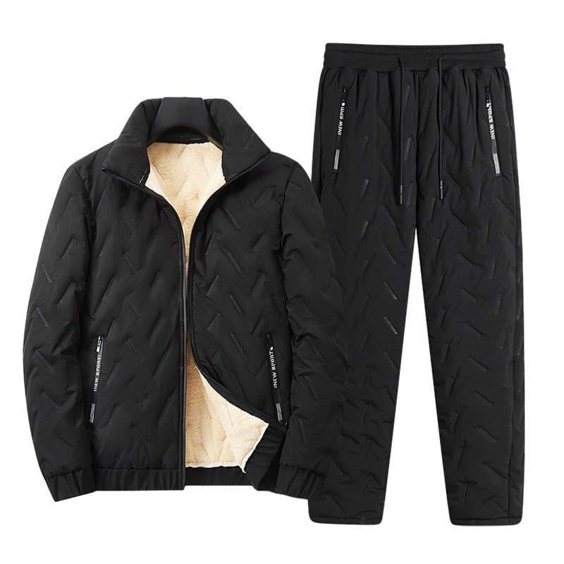 Jaqueta De Algodão Quente Com Zíper L-5XL Casaco De Lã De Inverno Gola Para Homens .
