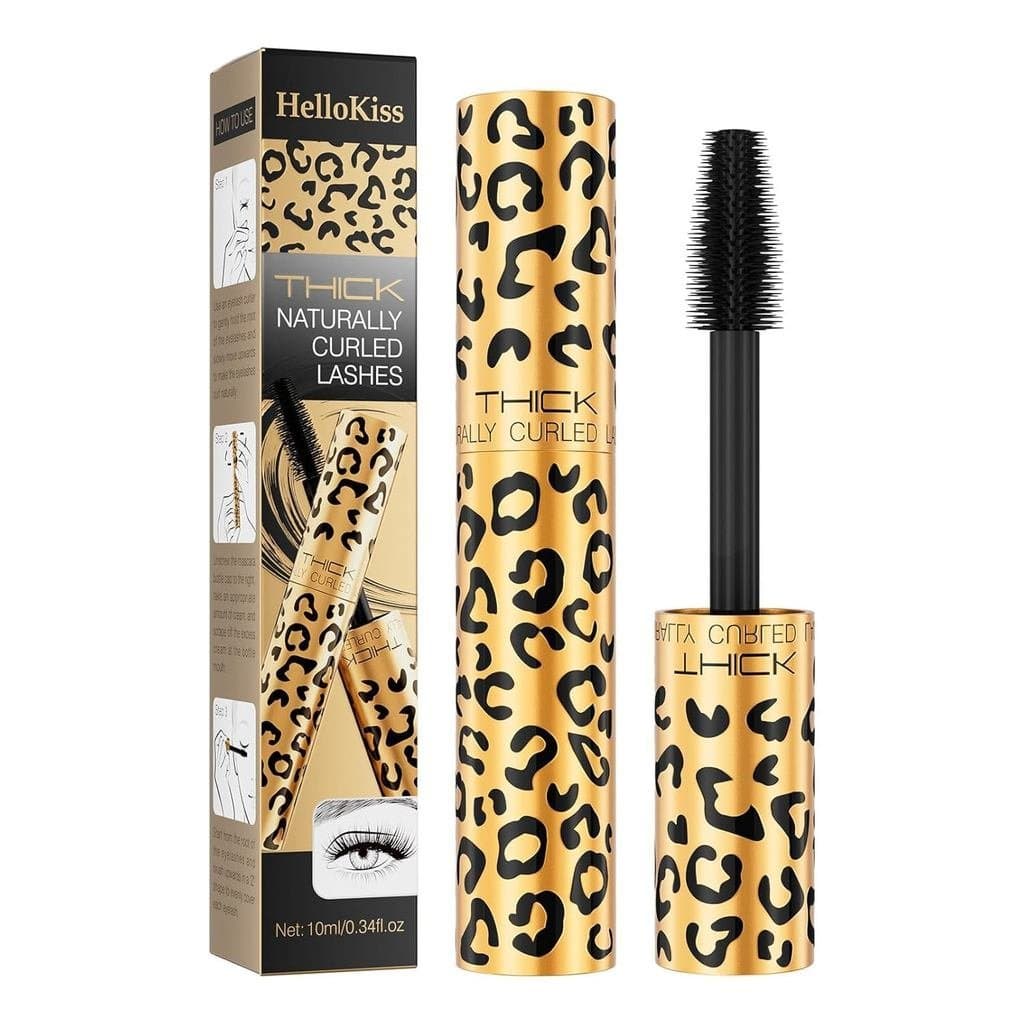 Máscara de Cílios Leopard à Prova d'Água, Volumizadora, Alongadora, Curvadora, Resistente a Manchas, Longa Duração 24H,
