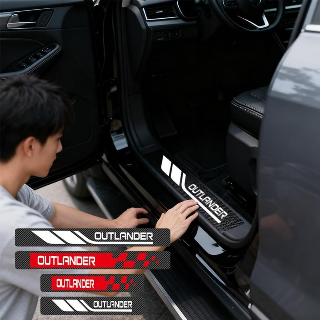 Kit 4 Peças Antiarranhão Fita Protetora De Porta Soleira Automotiva Acessórios Para Carro For Mitsubishi Outlander PHEV