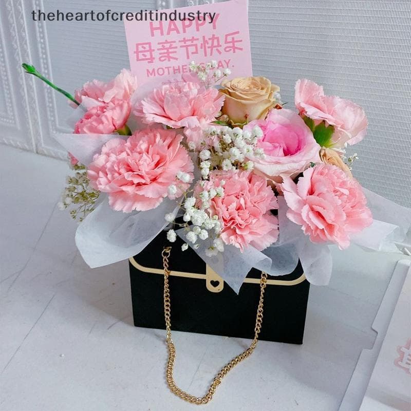 Caixa De Flores Do Dia Dos Namorados Com Alça Moda Retangular Saco De Presente Cesta Portátil
