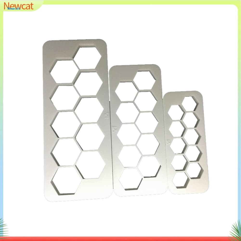 { Newcat } 3 Unidades De Biscoito Hexagonal Cortador De Biscoitos De Chocolate Bolo Fondant Molde Decorativo Faça Você M