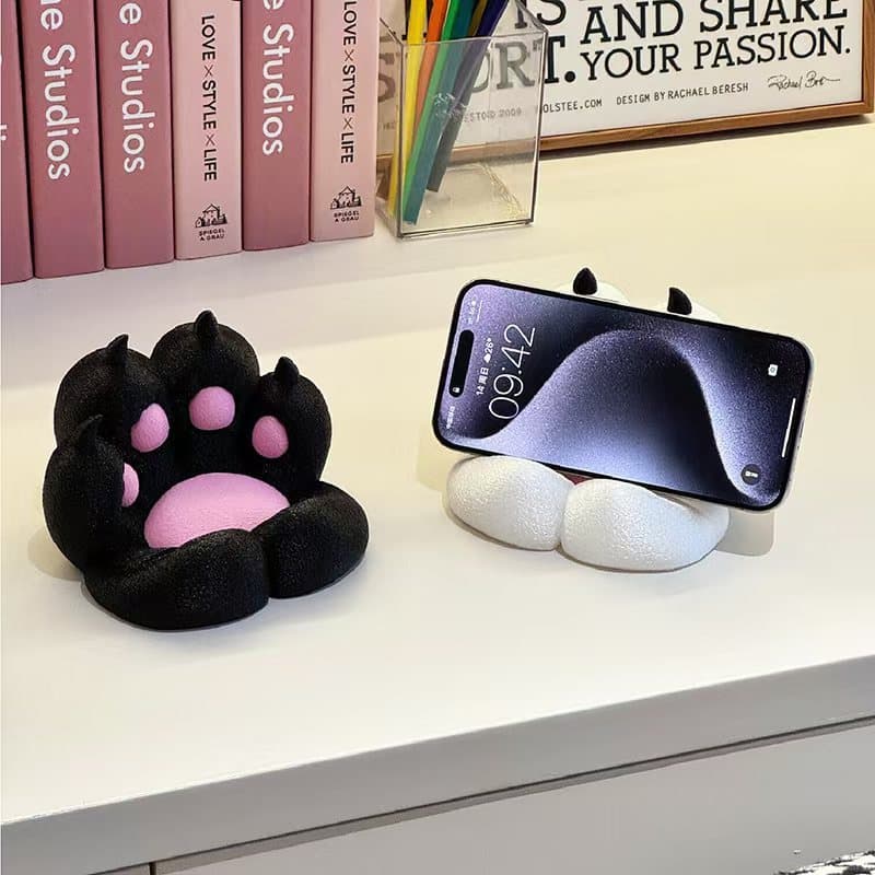Venda quente impressão 3d garra de gato suporte do telefone móvel Desktop criativo suporte ornamentos artesanato de desc