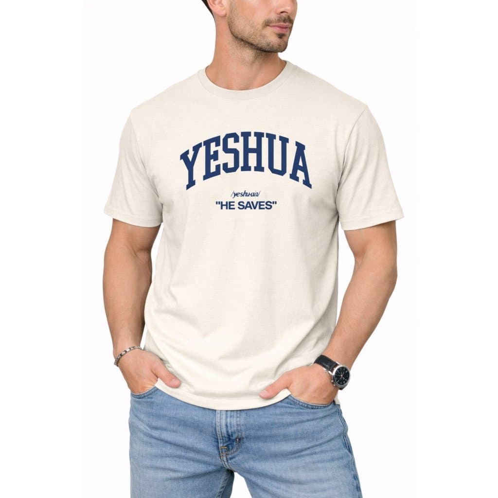 Camiseta Yeshua Escrito Jesus Cristã Evangelhica Religiosa  100% Algodão Swag Estilosa Discreta na