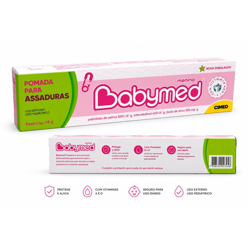 Pomada Babymed Menina Cimed 45g Prevenção Assaduras