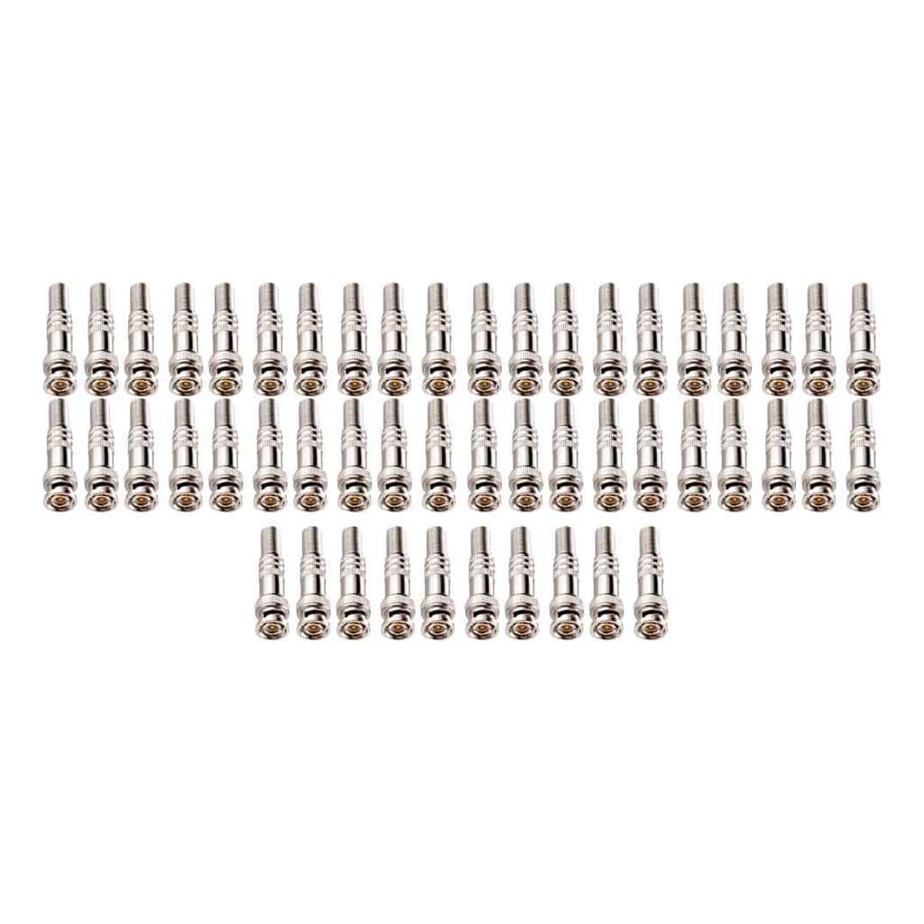 Kit 50 Conectores Plug BNC Macho com Mola de parafuso