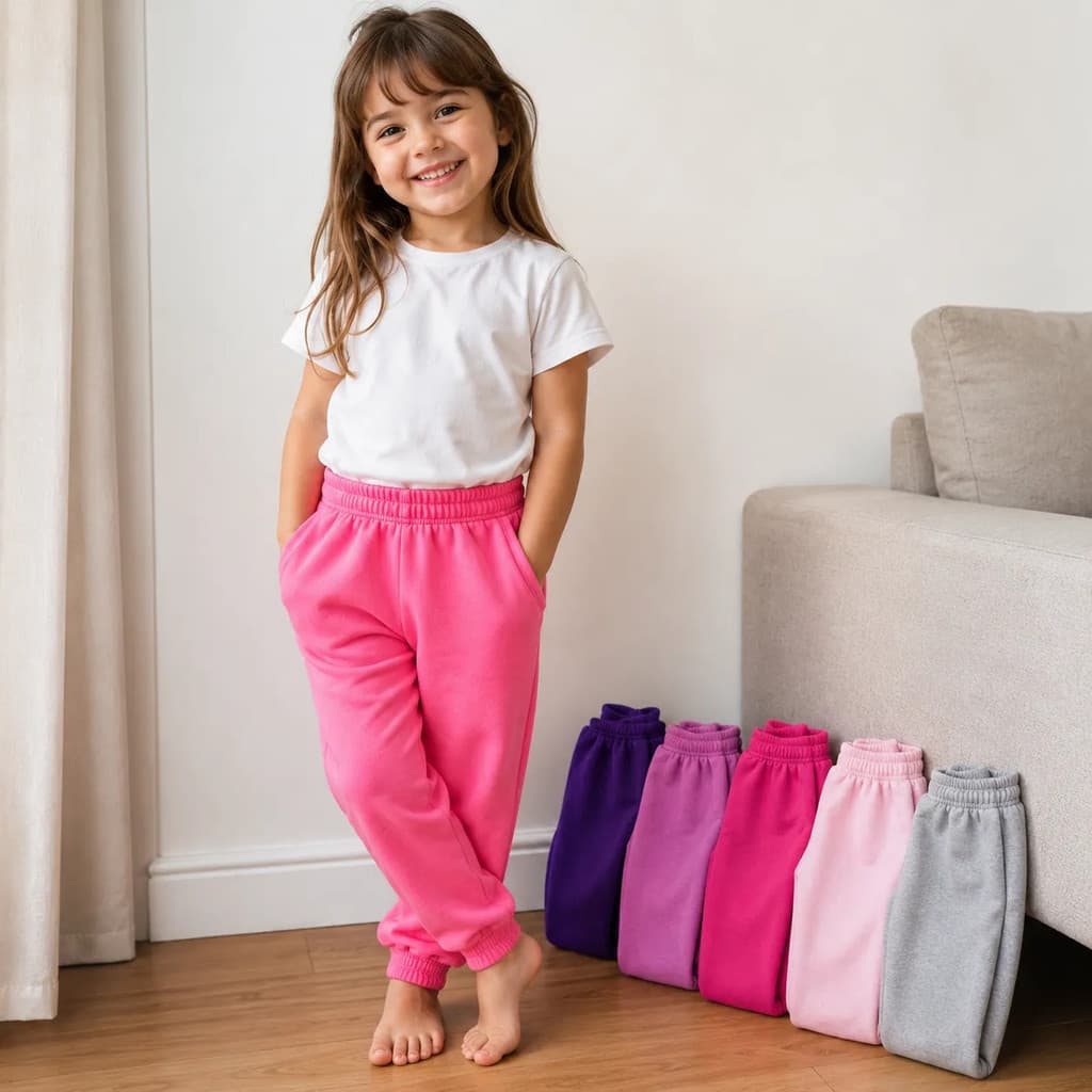 Kit 5 Calça De Moletom Infantil Menina Sortida Inverno Outono Peluciada