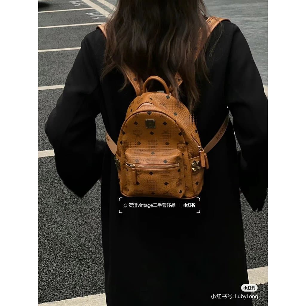 Mochila Vintage Marrom com Ferragens de Aço, Produto Original de Qingdao, Mochila de Couro Genuíno Vitiligo, Sem Em