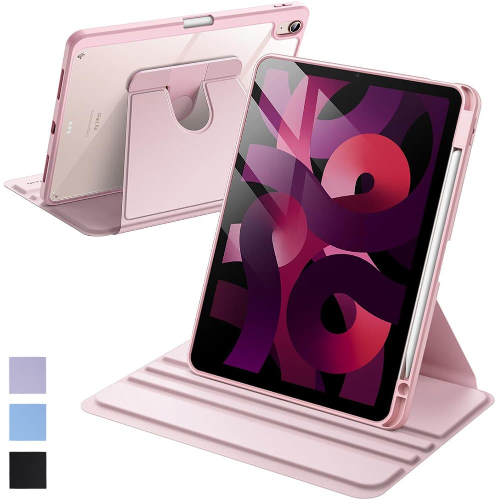 Suporte Giratório 360 Transparente Capa De Couro Flip Rígido Inteligente Para iPad Air 11/13 2026 2025 2024 , Pro 11 13
