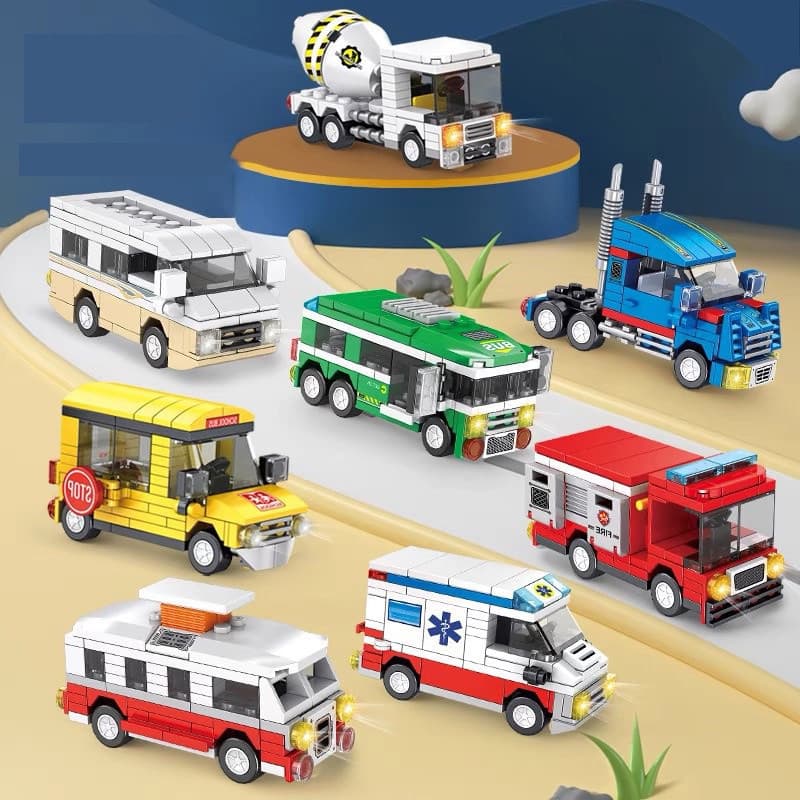 1KGL Blocos de Montar de Partículas Pequenas Compatíveis com Lego, Tema Carro Urbano, Brinquedo Educativo de Montagem pa