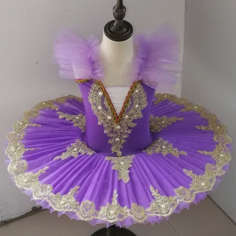 [WDF] Novo estilo de vestido de balé para meninas de alta qualidade, fantasia de cisne roxo nobre, saia bufante
