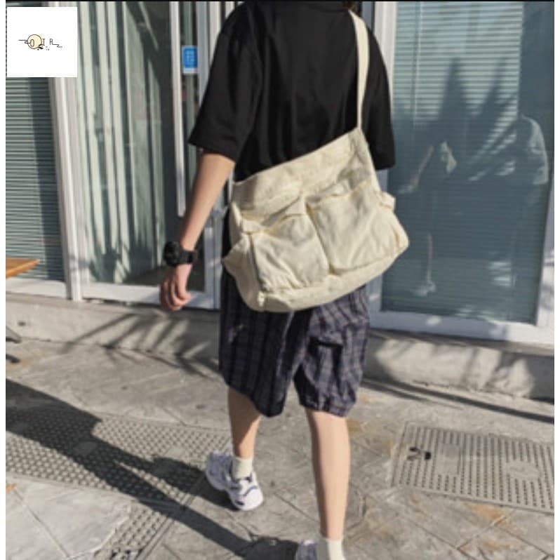 Bolsa De Ombro De Lona Vintage-Ferramentas De Lazer Crossbody De Grande Capacidade