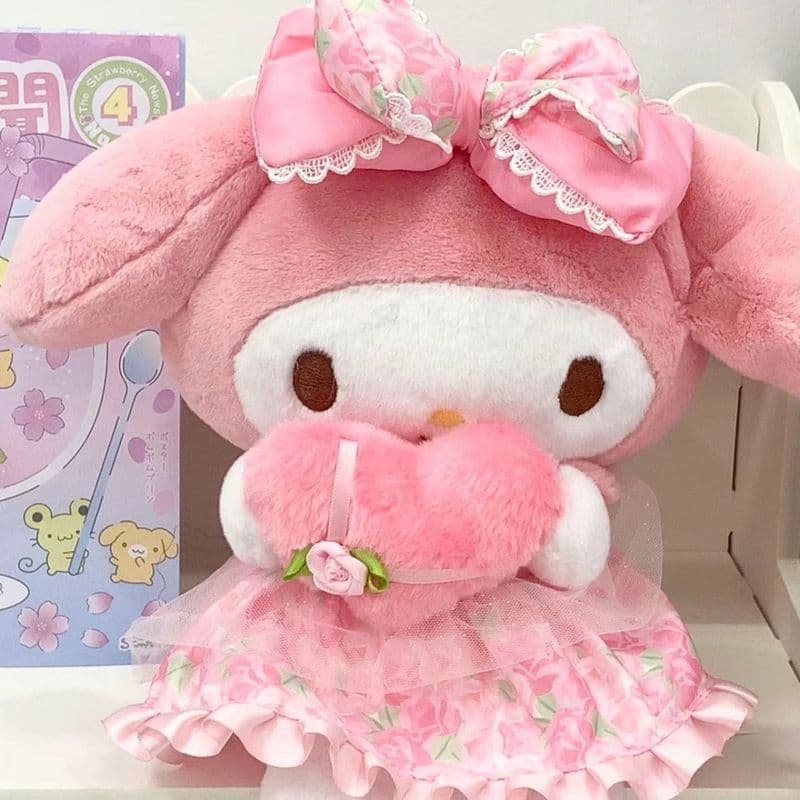 Melodia fofa brinquedo de pelúcia boneca crianças boneca Kuromi travesseiro boneca decoração de mesa presente de anivers