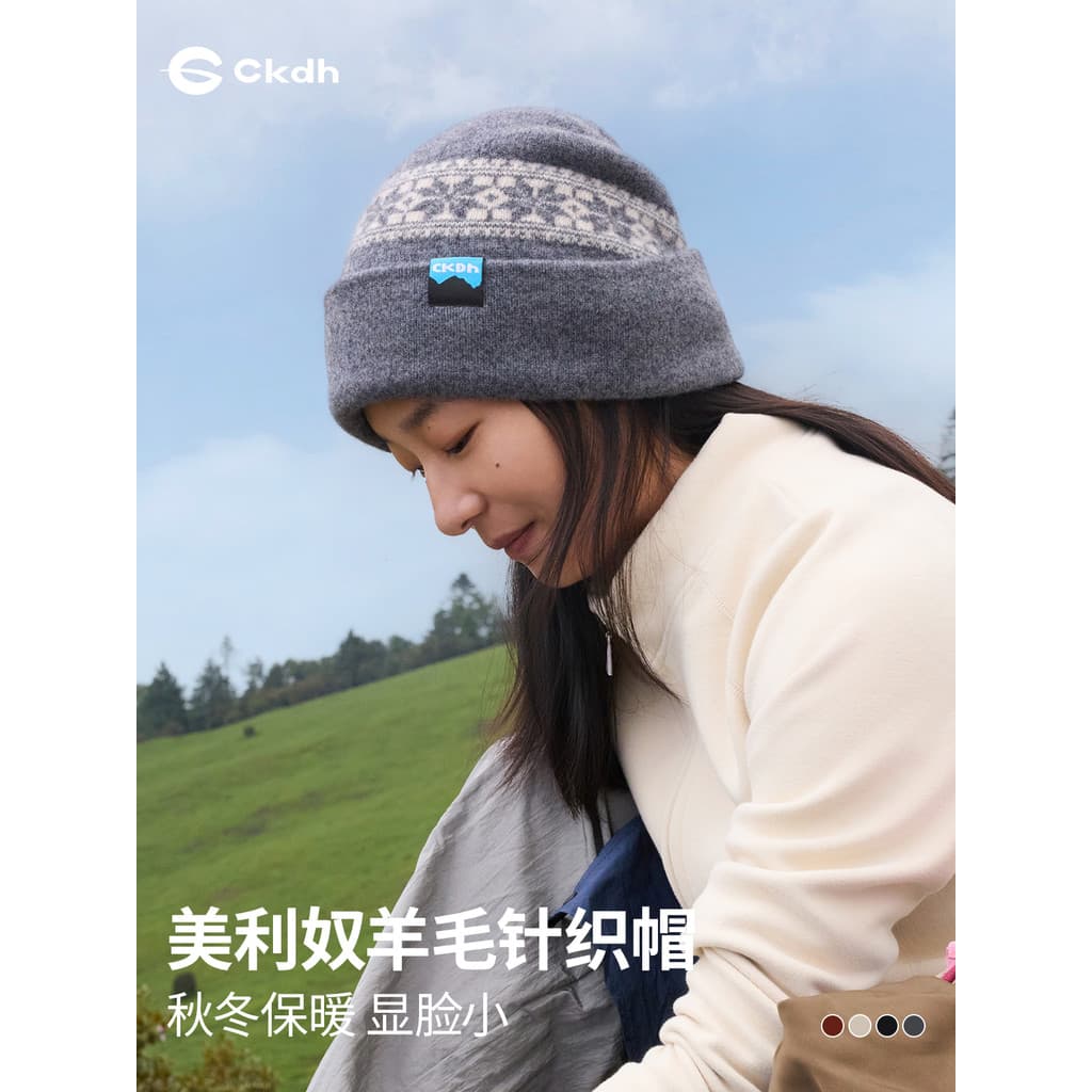 CKDH100% Austrália Merino Lã Chapéu Frio Homens Mulheres 2025 Outono Inverno Novo Quente Caminhadas Ao Ar Livre Chapéu D
