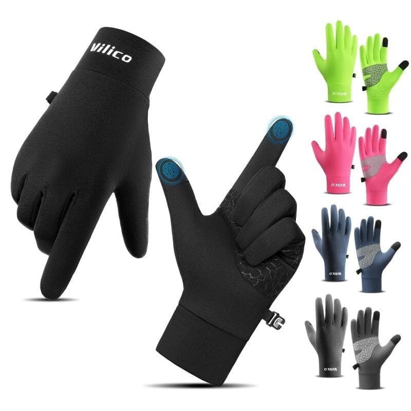 Esportes Ao Ar Livre Correndo Masculino Senhora Inverno Quente Malha Touchscreen Ciclismo Com Luvas De Veludo