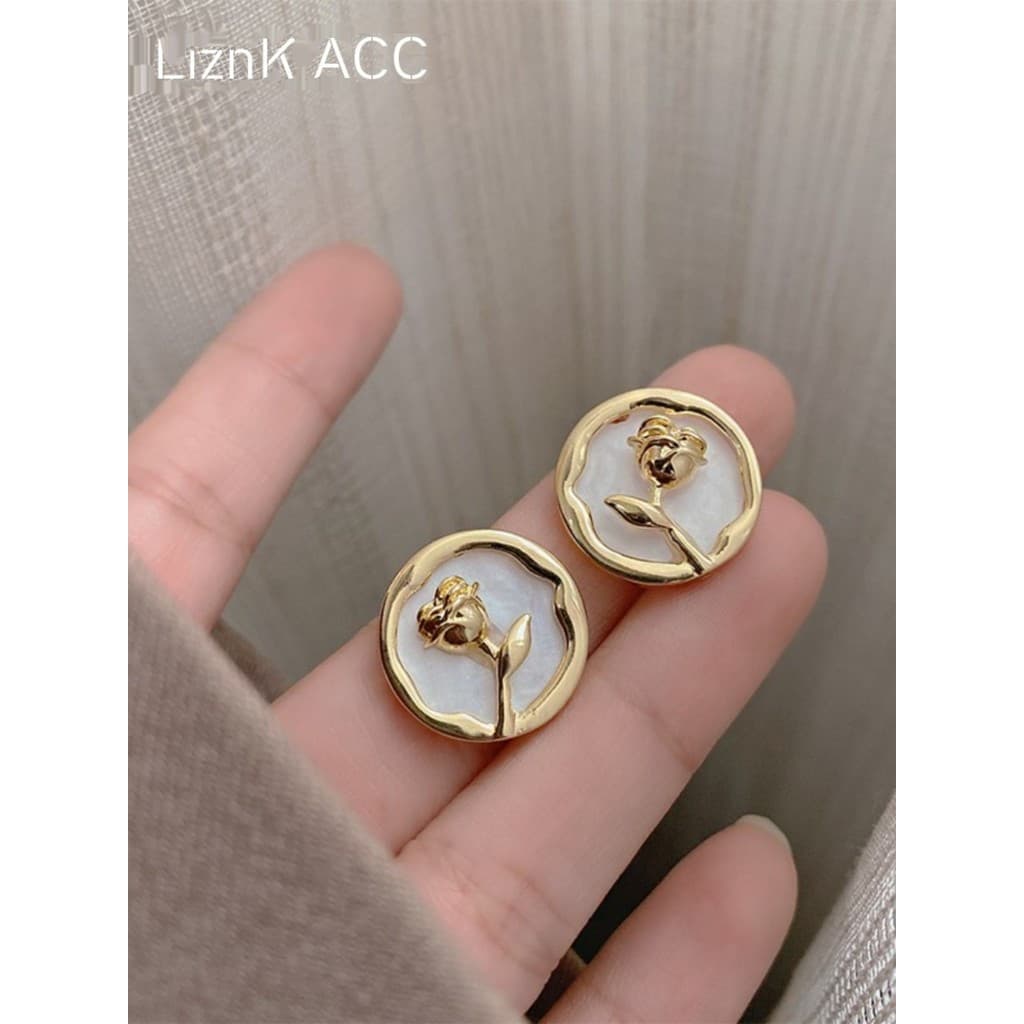Retro rosa brincos feminino nicho moda influenciador luz luxo temperamento brincos 2023 novo estilo na moda