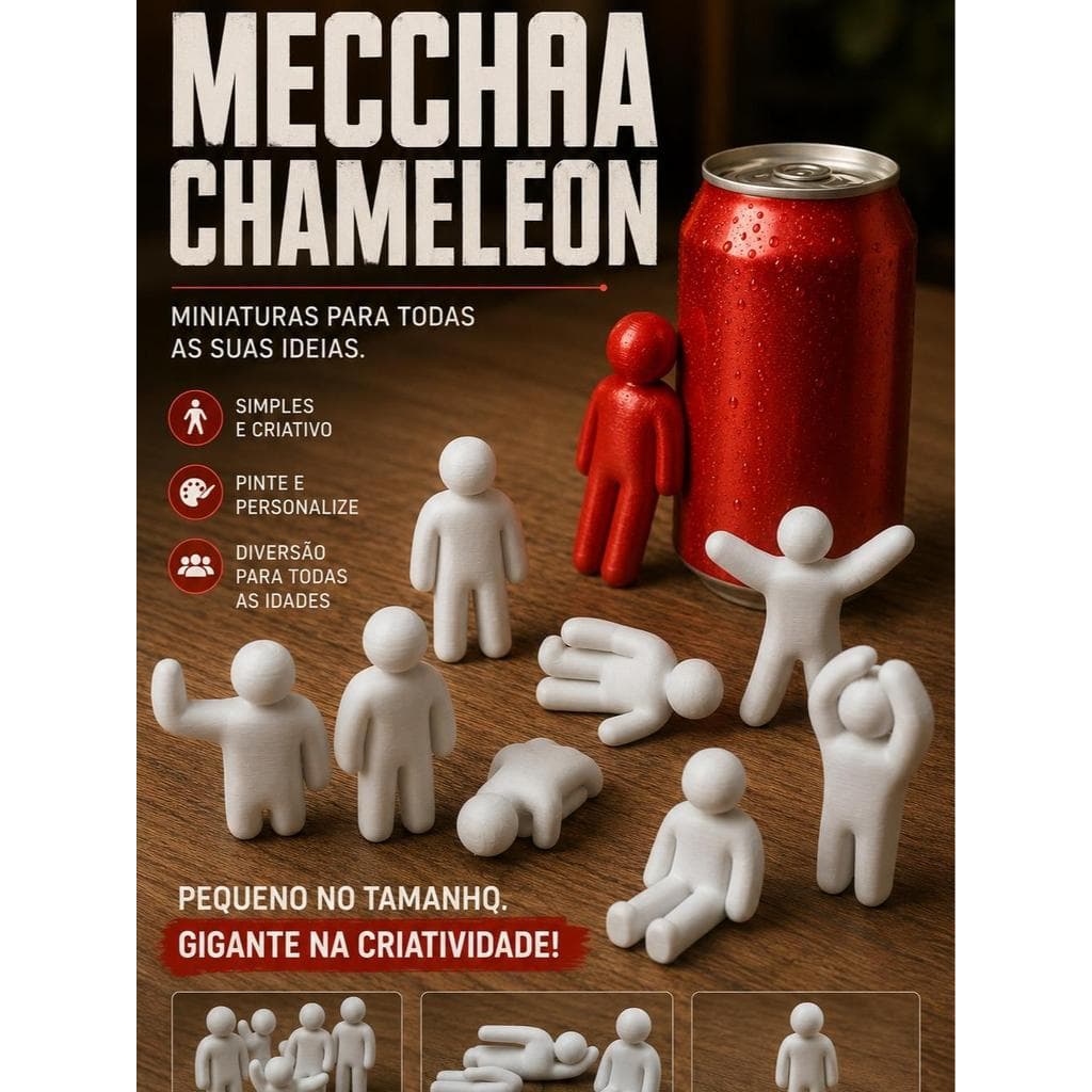 Boneco Personalizável Mechcha Chameleon para Pintar