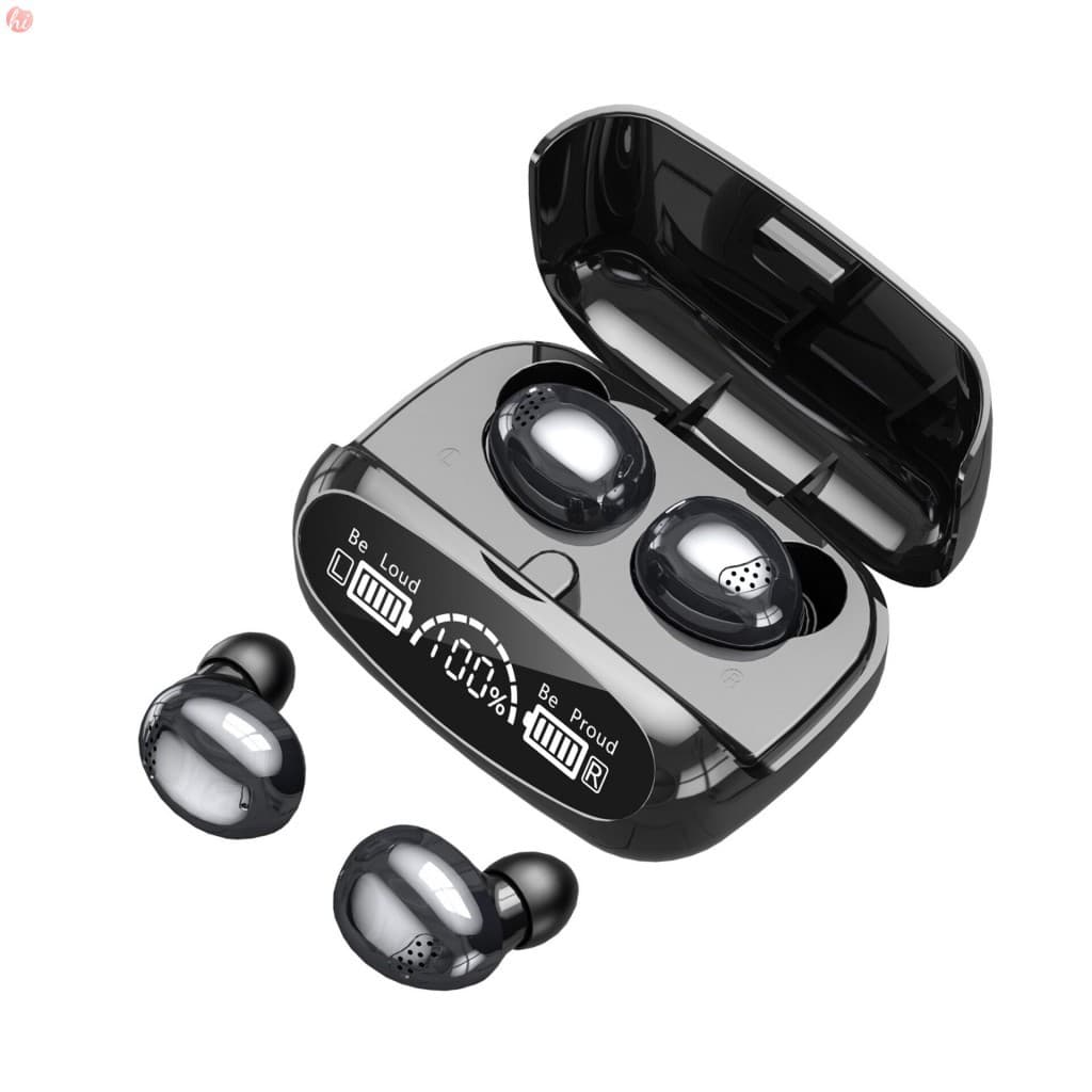 Fone De Ouvido Bluetooth Com Display Digital-Fones Estéreo Controle De Toque E Estojo De Carregamento