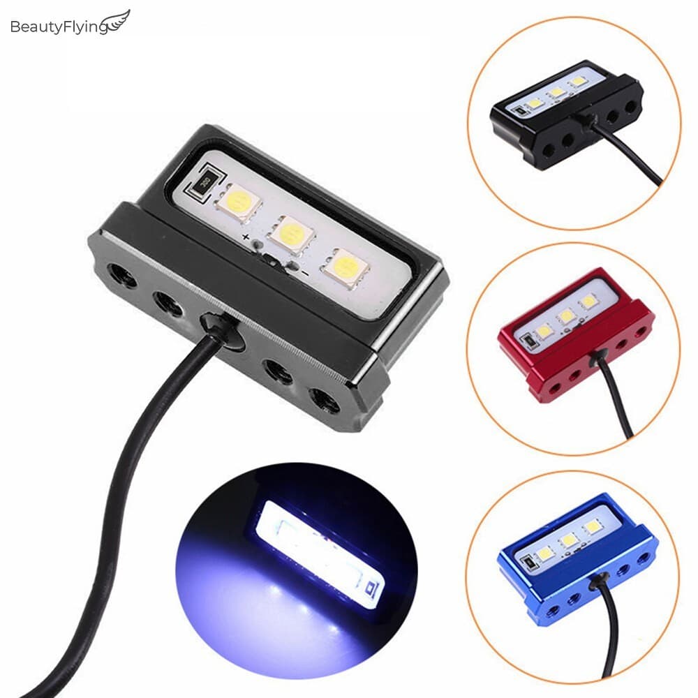 Luz De Matrícula De Motocicleta 12V 3LED-Mini Lâmpada Traseira De Liga De Alumínio CNC