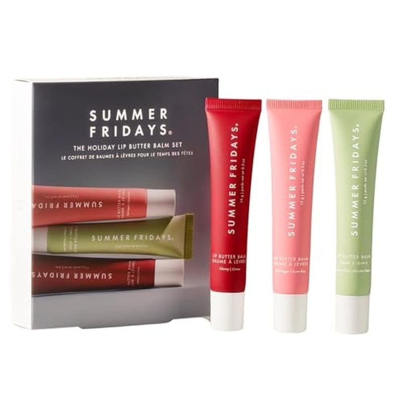 Conjunto De Bálsamo De Manteiga Labial Summer Fridays Holiday-Vegano Condicionador Para Umidade Instantânea E Brilho & a