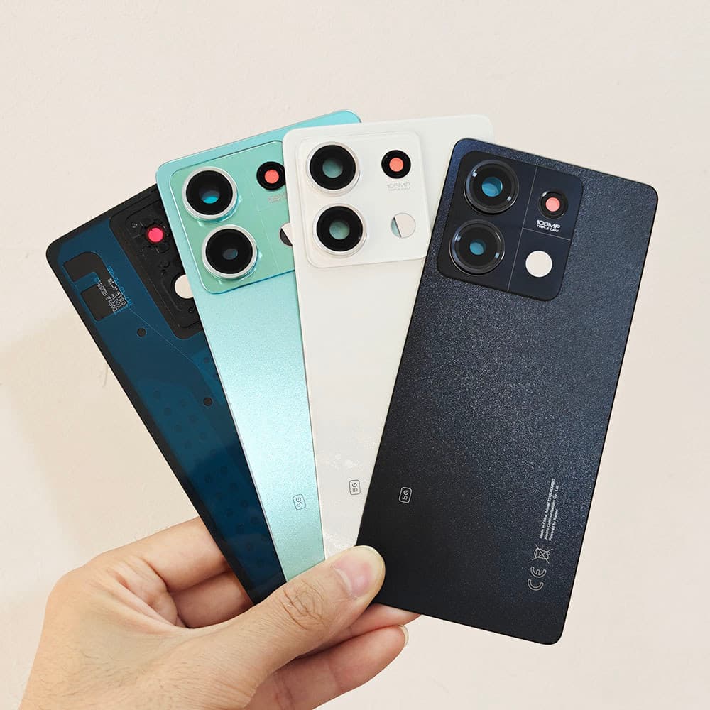 Capa Traseira Para Xiaomi Redmi Note 13 5G (2312DRAABG) Da Bateria Porta Habitação Caso Com Lente Câmera Peças De Reparo