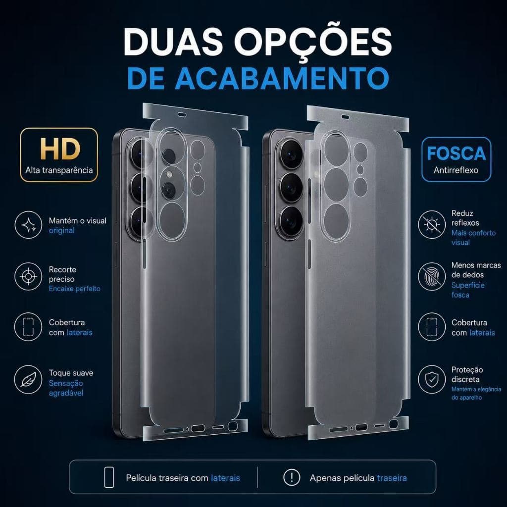 pelicula hydrogel TRASEIRA HD/FOSCA para samsung SERIE S/ s22/s23/s24/s25/S26 ultra
