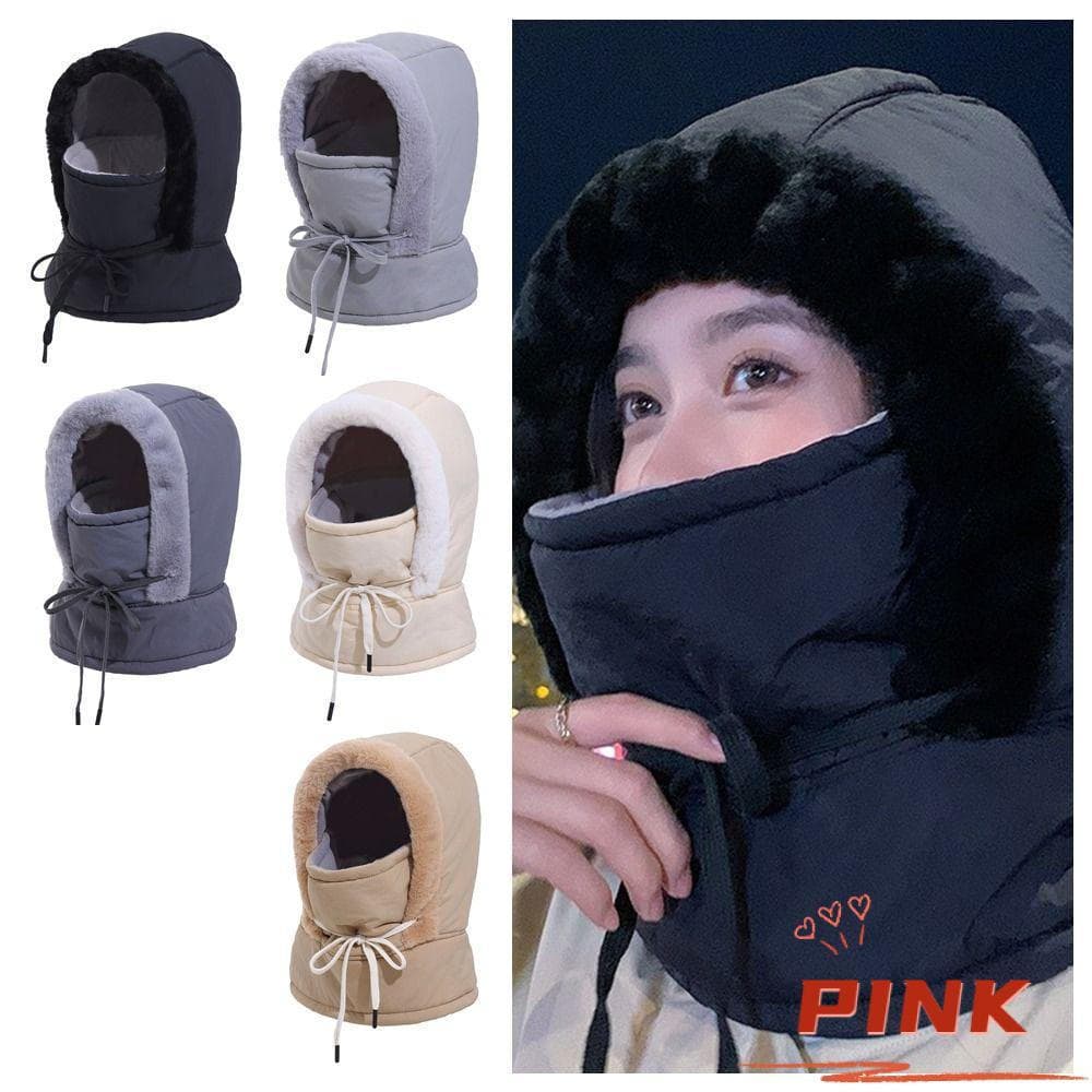 PINK1 Balaclava Ski , Chapéu Quente De Algodão À Prova De Vento De Proteção De Ouvido 4 Em 1 Poeira Ao Ar Livre