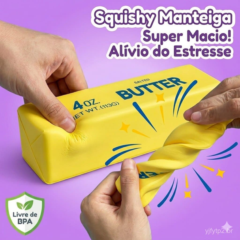Brinquedo macio de manteiga apertável, brinquedo sensorial de recuperação lenta para alívio do estresse, sem BPA.