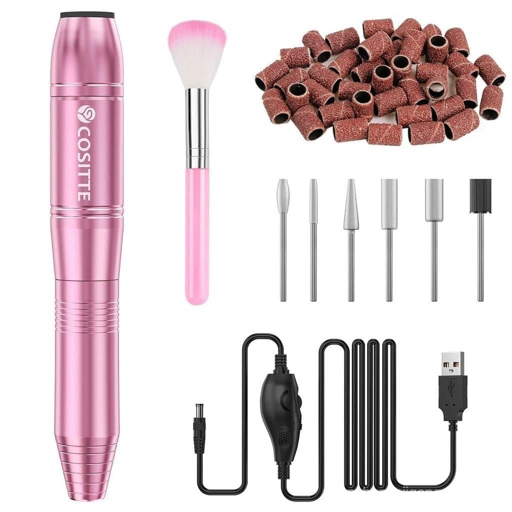 Lixadeira Elétrica de Unhas COSITTE, Máquina de Lixar Unhas Elétrica USB para Kit de Unhas de Acrílico, Ferramenta Portá