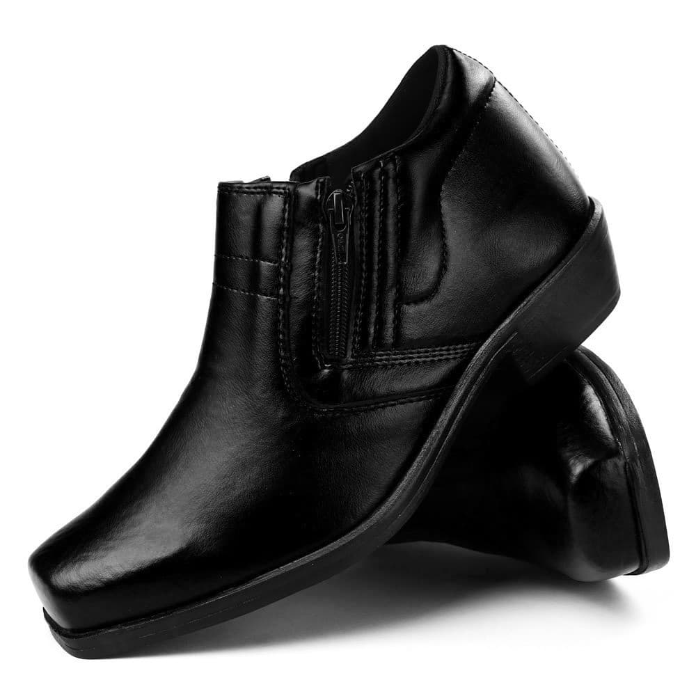 Bota Social Masculina Country Cano Curto Zíper Conforto Calce Fácil