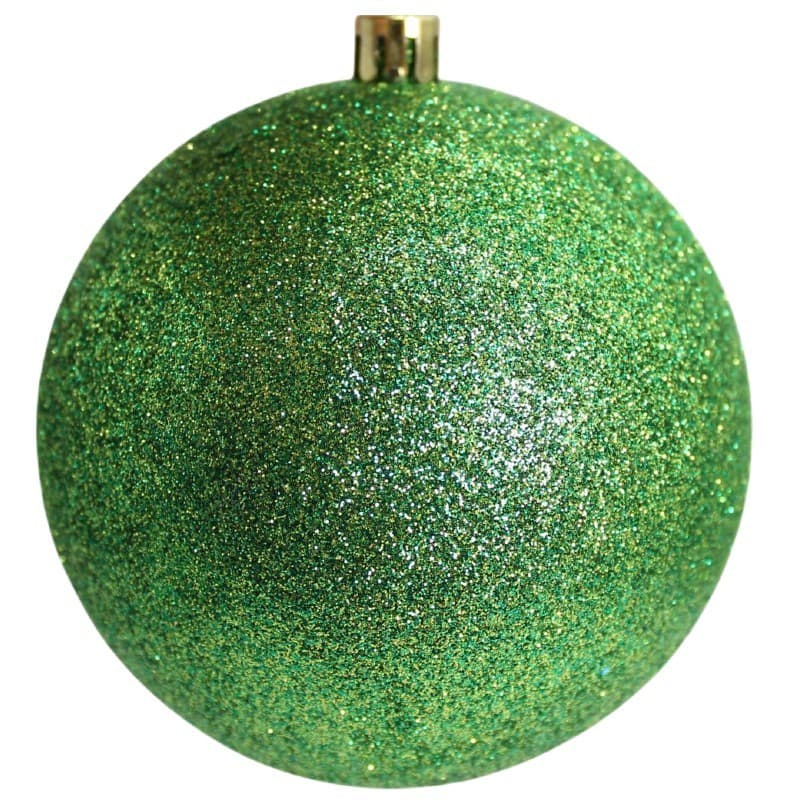 Bola de Natal verde e dourado com glitter 10 cm 2 unidades
