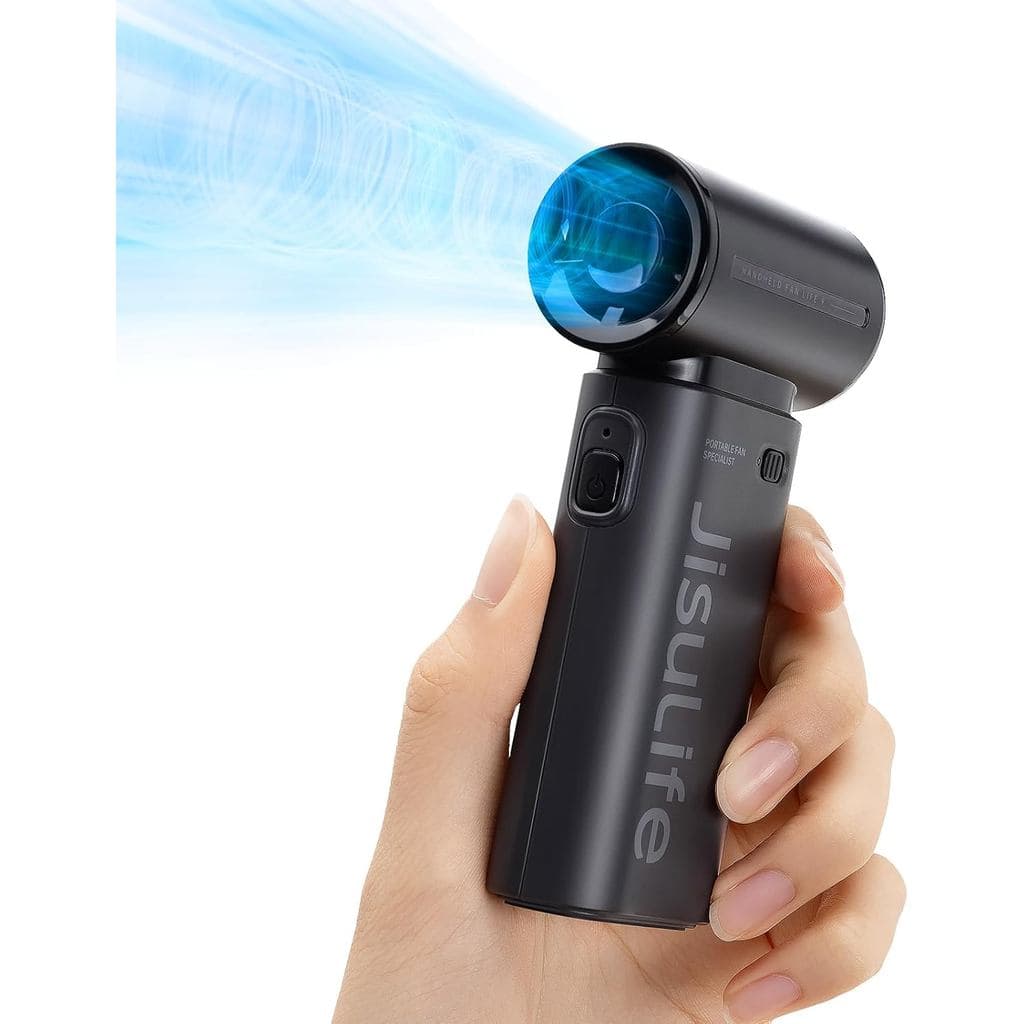 Ventilador Portátil JISULIFE 9, fluxo de ar de alta velocidade com turbo (tempo máximo de resfriamento de 18 horas), cin