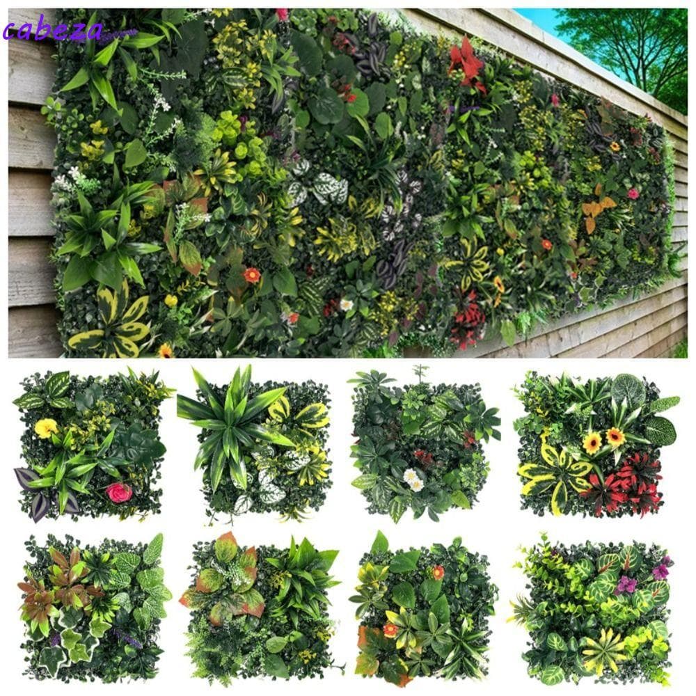 Painel De Parede De Planta Artificial CABEZA , Tapete De Eucalipto De Girassol Durável , 25 * 25 Cm