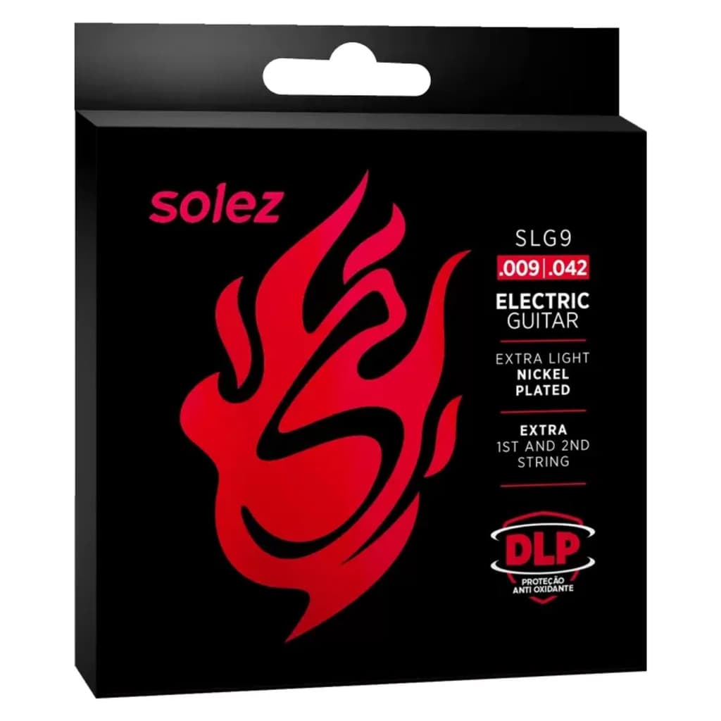 Encordoamento Guitarra Solez 090 Extra Light Slg9 DLP Dupla Camada de Proteção