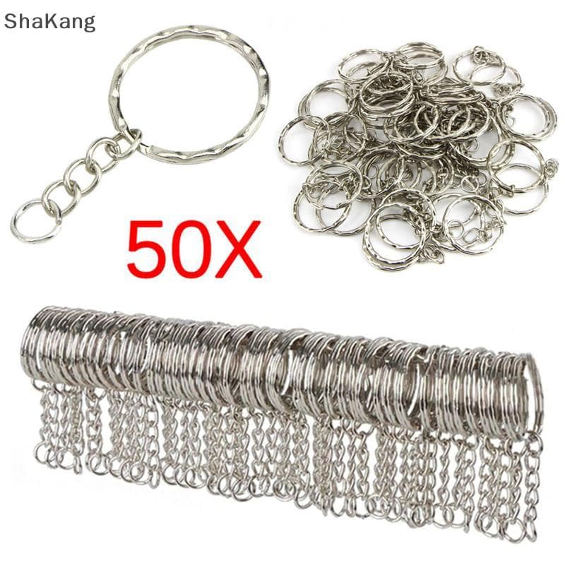 SKMY 50 Pcs DIY 25mm Chaveiro De Prata Polida Anel Dividido Corrente Curta SKK