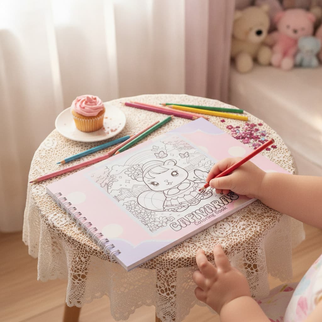 Caderno de Atividades Colorir Capivara Infantil Rosa Tema Fofo Diversão Criativa para Crianças