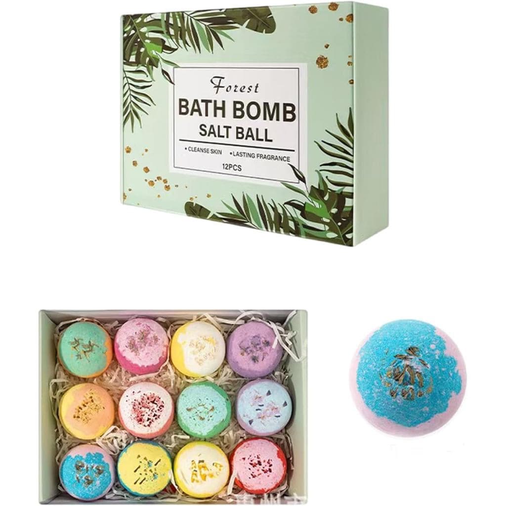 Conjunto de Presente de Bombas de Banho, Bola de Sal Marinho Natural e Manteiga de Karité Orgânica, é a Melhor Bomba de