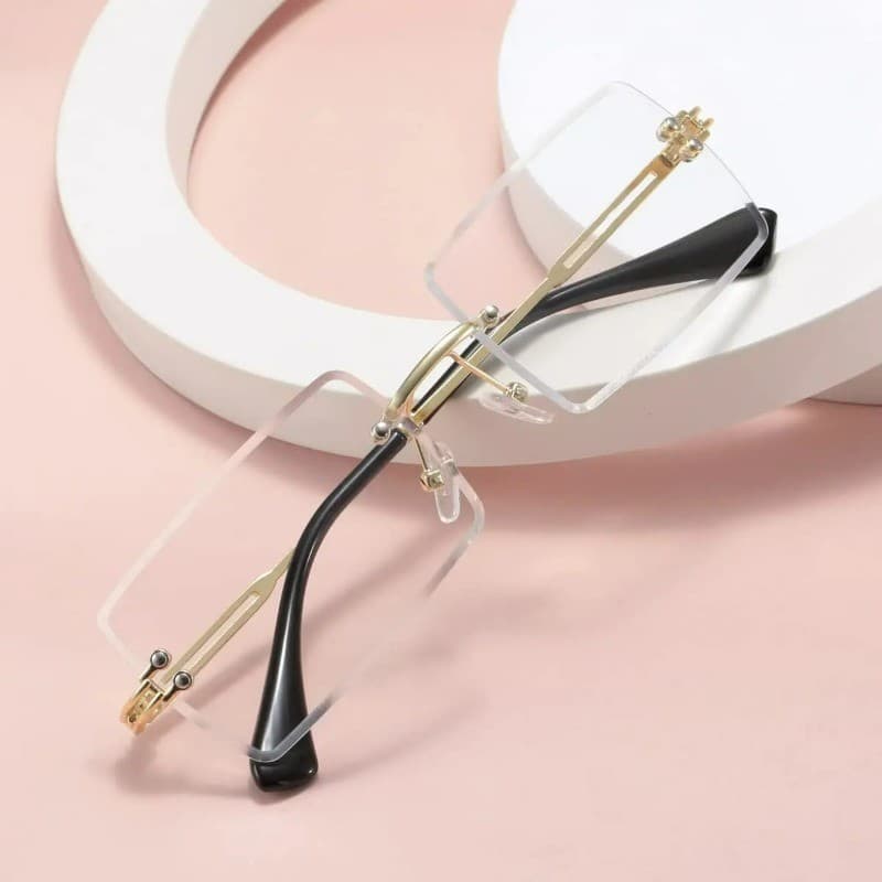 Novo Corte De Metal Óculos De Sol Vintage Quadrado Sem Moldura Feminino Masculino Design De Marca De Luxo UV400