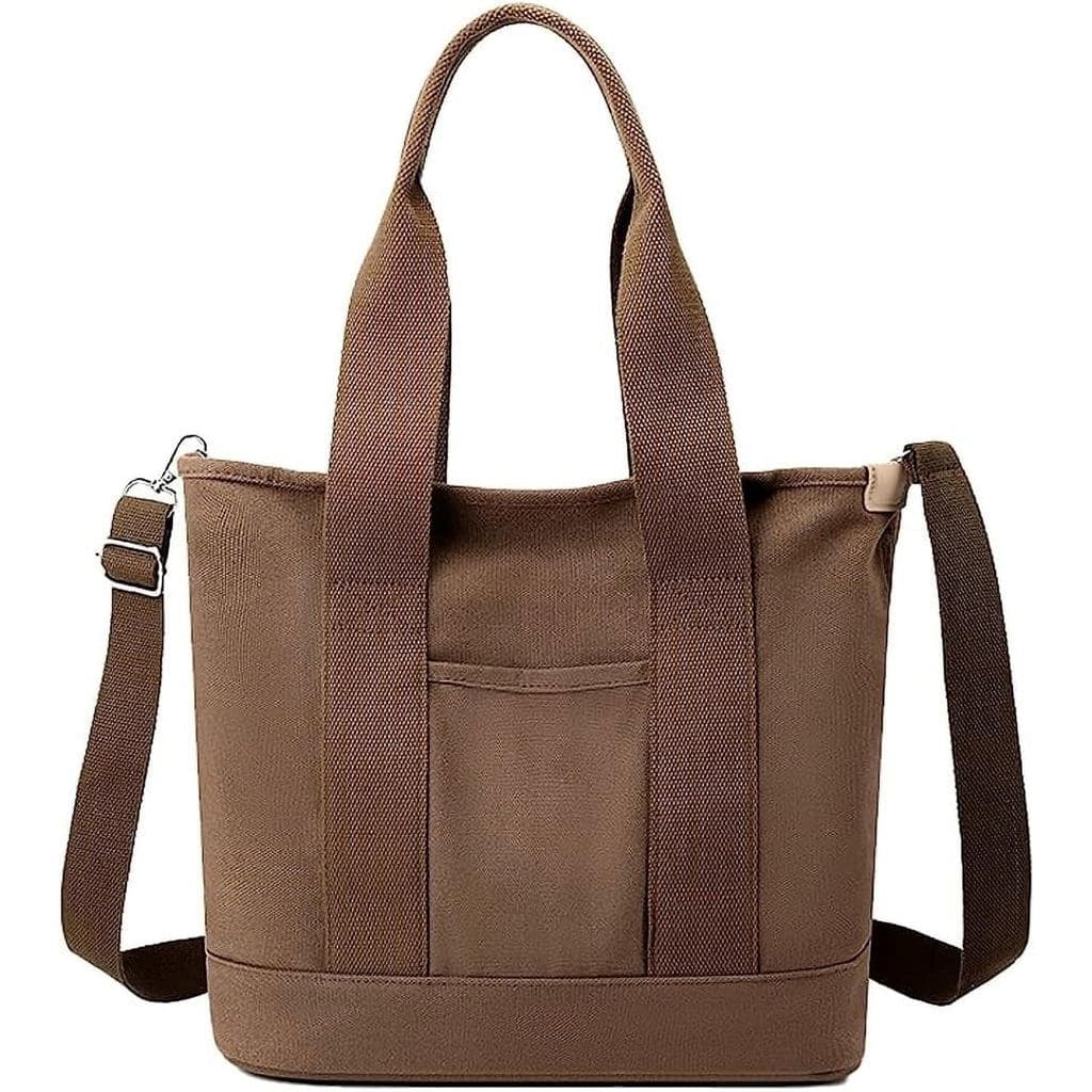Bolsa Tote de Lona Feminina, Bolsa de Ombro Grande, Bolsa de Mão, Bolsa Transversal Grande, Bolsa de Mão com Múltiplos B