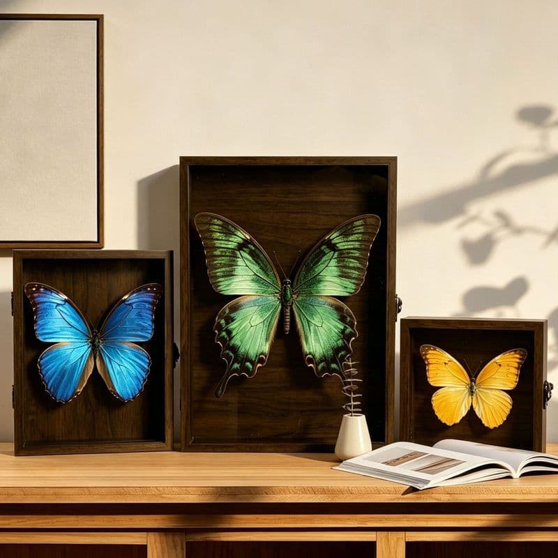 Médio Retro oco flor seca moldura de foto mesa de balanço High-End borboleta inseto espécime quadro de armazenamento flo