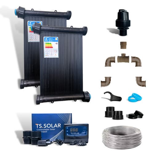 07 Placas 3mt - Aquecedor Solar Piscinas - Ts Solar Rosca F