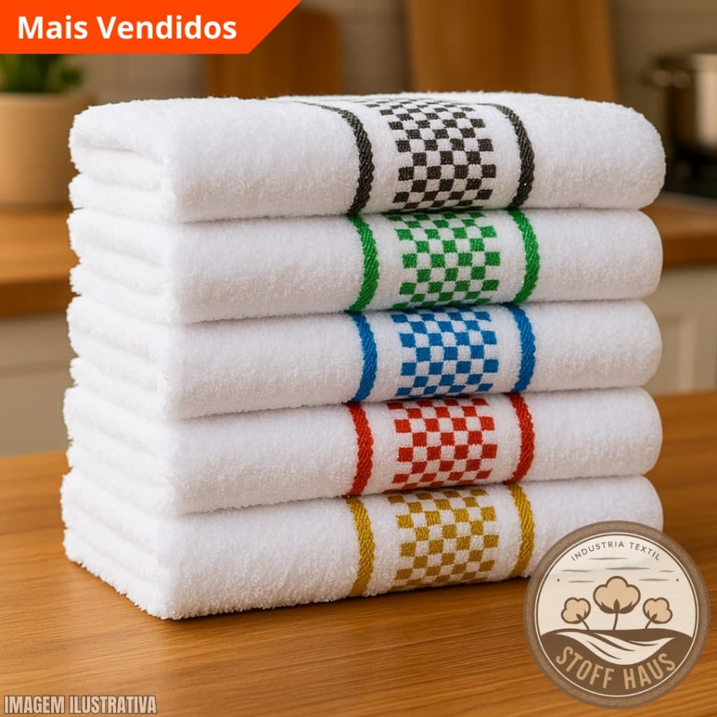Super Kit 10 / 05 Panos de Prato/Copa Premium 100% Algodão Atoalhada Felpuda Grande Toalha Cozinha