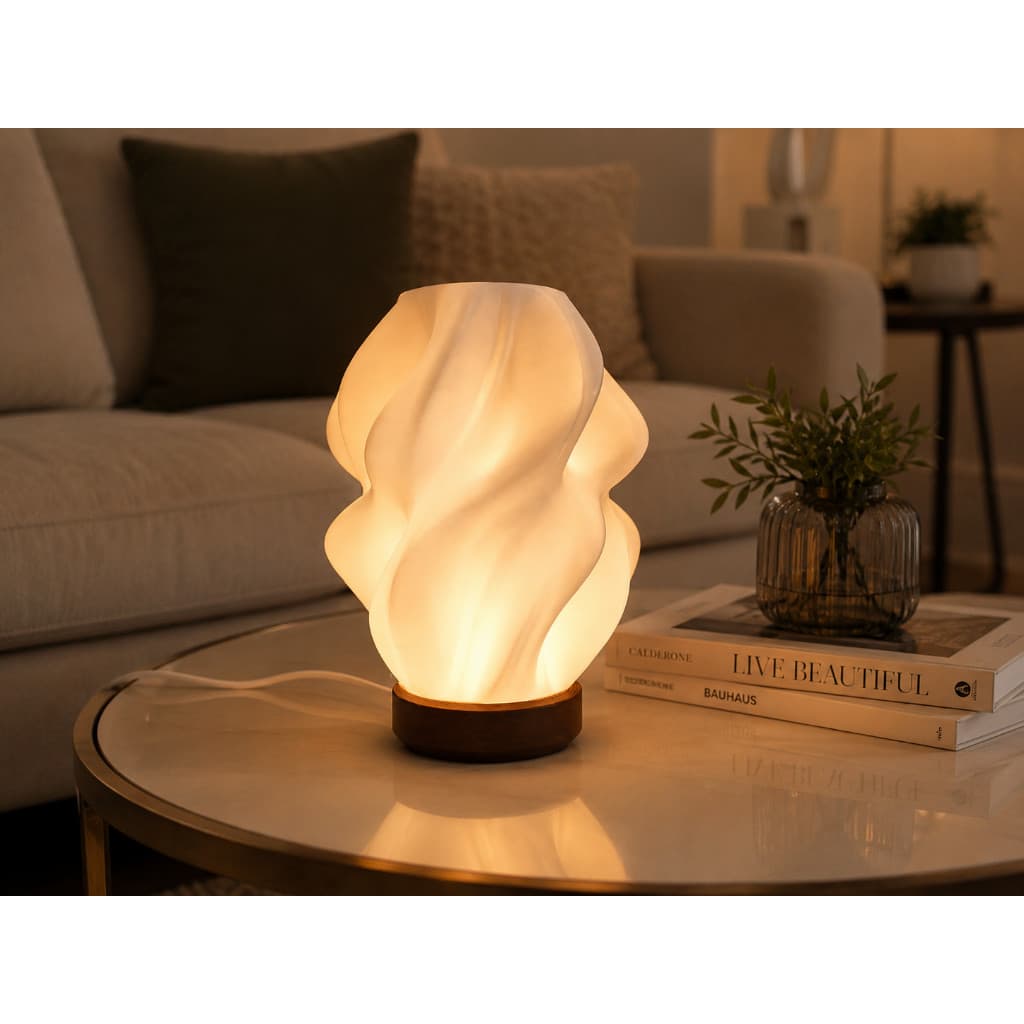 Luminária Decorativa LED Moderna | Abajur de Mesa Design Escultural para Sala, Quarto e Home Office